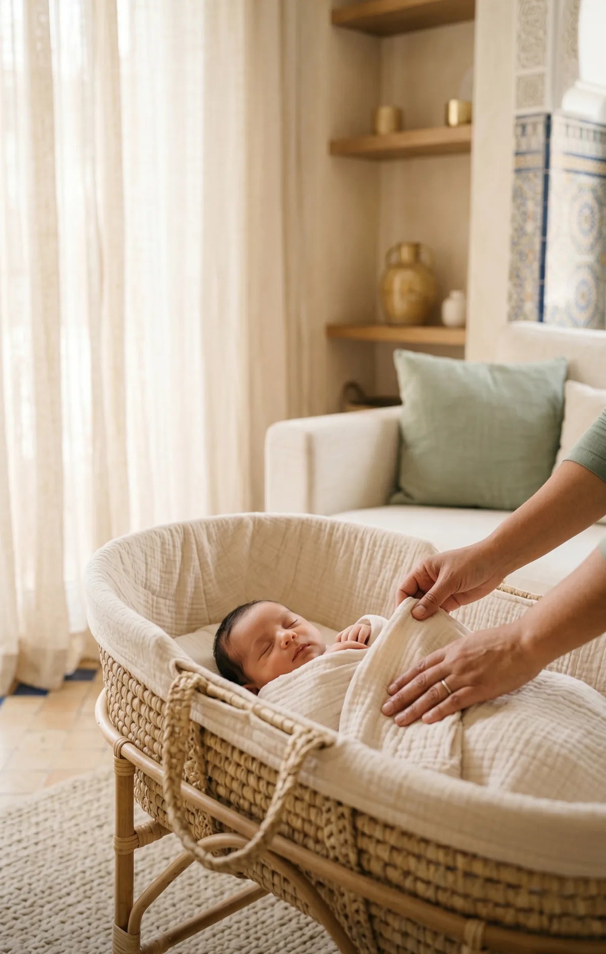 Bébé apaisé pendant la routine
